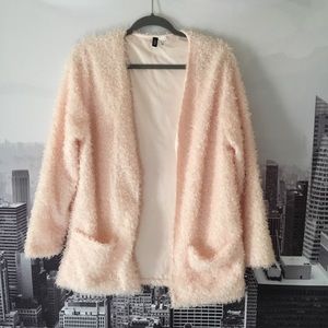 H&M fluffy light pink cardigan